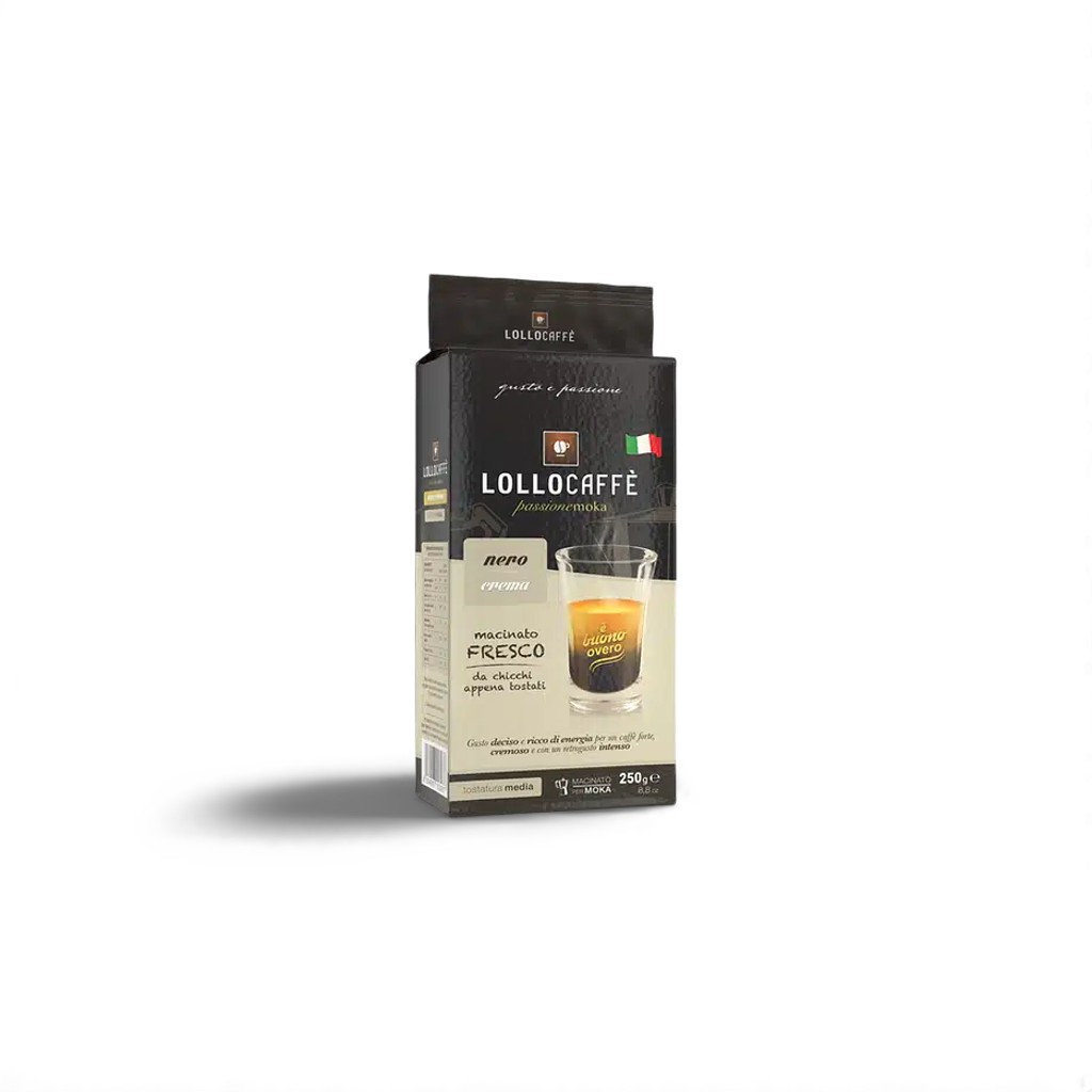 Lollo Caffé Macinato Miscela Nera Crema 250Gr