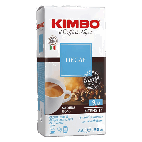 Kimbo Decaffeinato Macinato 250 Gr