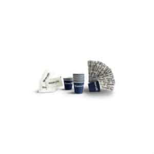Kit caffè Biancaffé monouso – 100 bicchieri, 100 palettine, 100 bustine zucchero