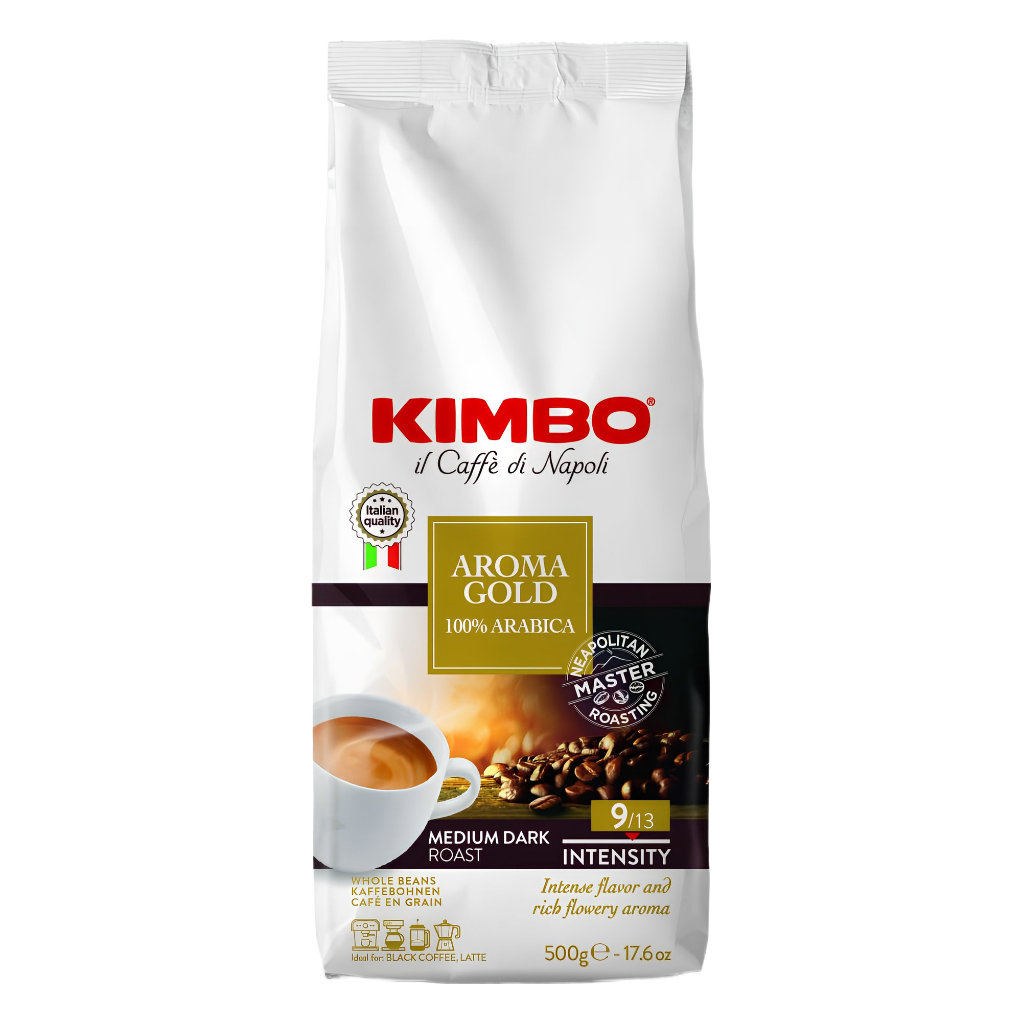 1566a986-82f2-452b-b077-eae85baccb48 Kimbo Aroma Gold 100% Arabica In Grani 500 Gr