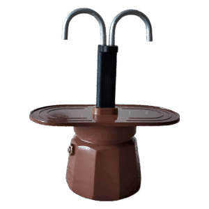 Caffettiera Moka A Doppio Beccuccio Marrone 2 Tazze