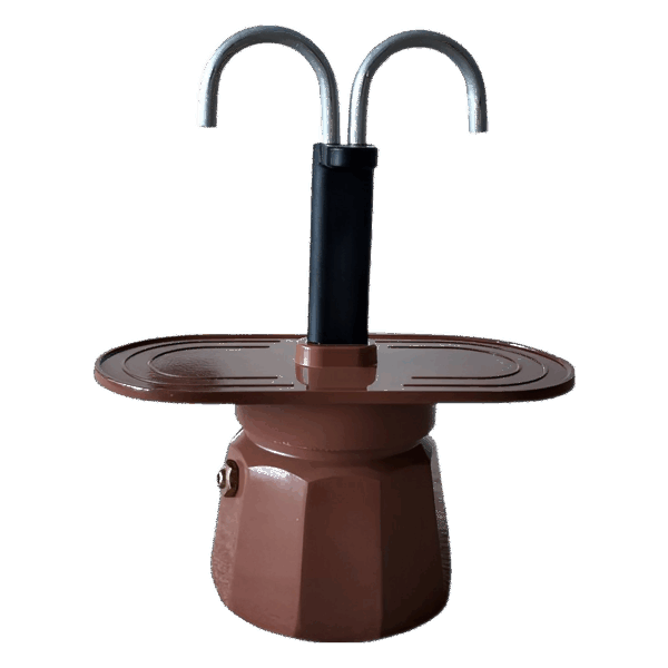 Caffettiera Moka A Doppio Beccuccio Marrone 2 Tazze