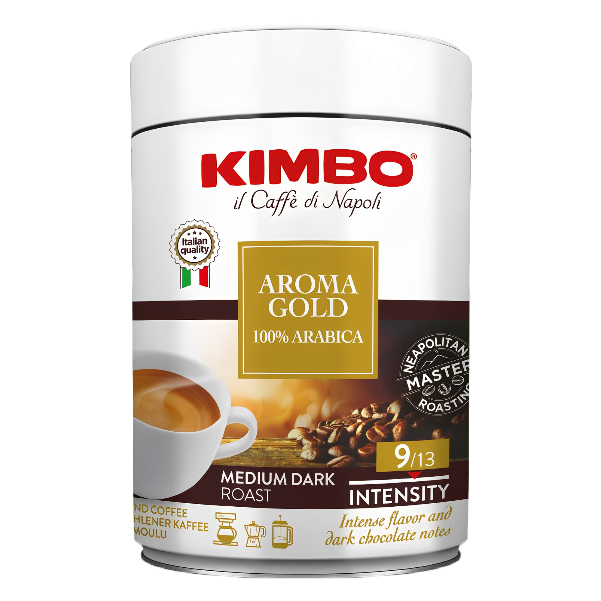 Kimbo Aroma Gold 100% Arabica Macinato 250 Gr