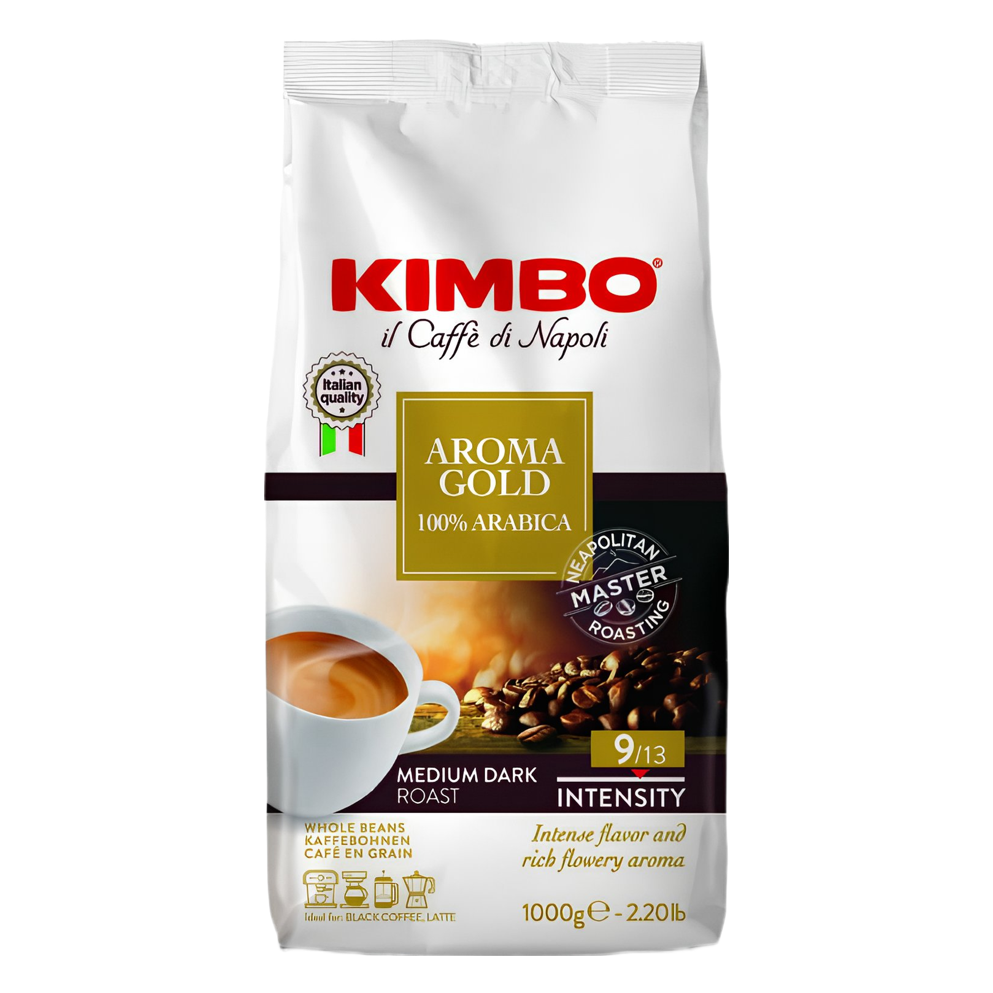 Kimbo Aroma Gold 100% Arabica In Grani 1kg