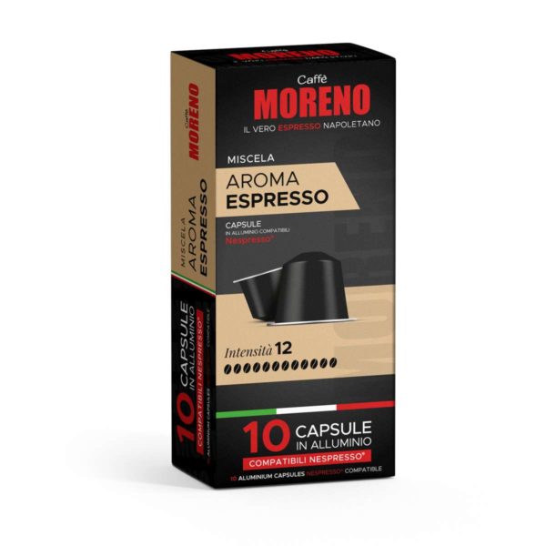 Moreno Aroma Espresso compatibile Nespresso® 10 Capsule In Alluminio